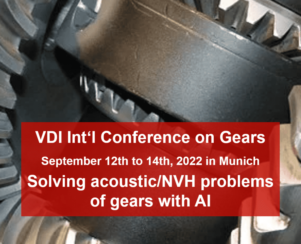 KI-Vortrag auf VDI-Konferenz „Gears 2022“ am 14.9.2022 bei München